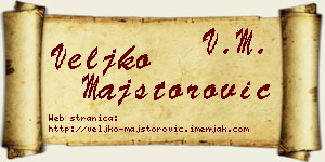 Veljko Majstorović vizit kartica